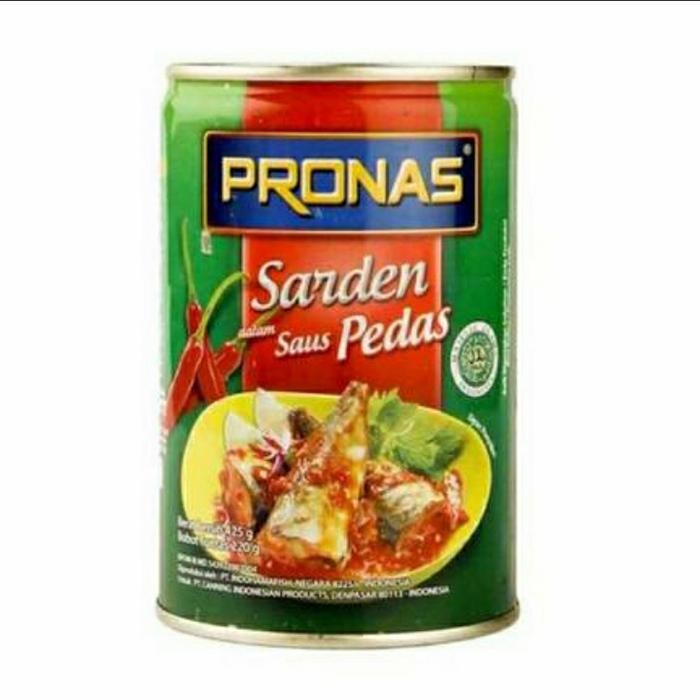 

READY SARDINE PRONAS SAUS CABAI KALENG 425GR - IKAN KALENG PEDAS GURIH
