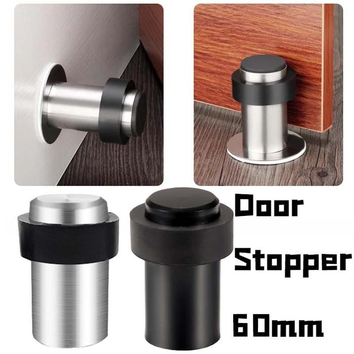 Stainless Penahan Pintu Bawah Premium Stopper Pintu Rumah Universal Pengganjal Pintu Karet Penahan