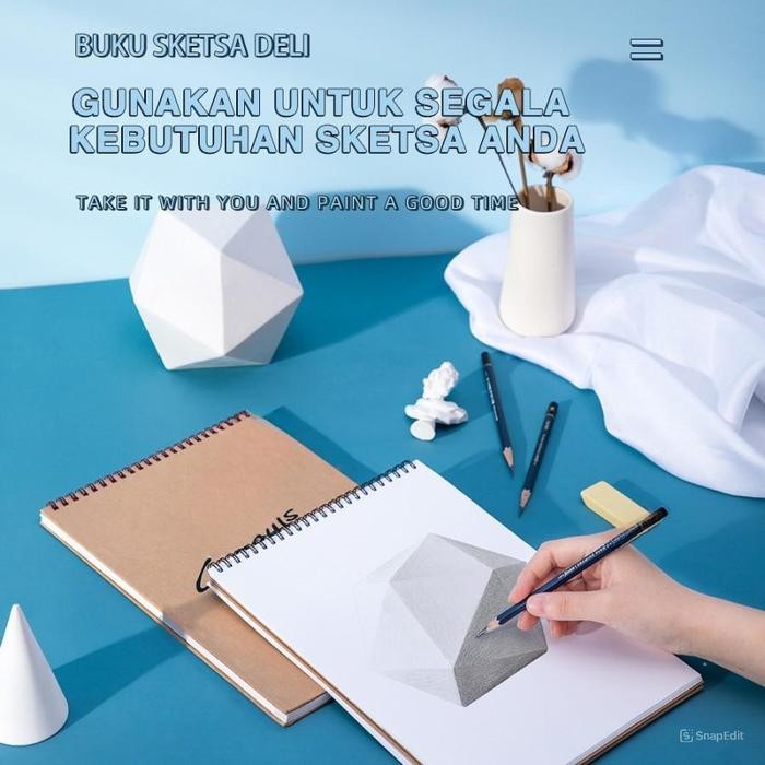 

Deli sketch book A4 40 lembar , buka vertikal,atau diputar 73357 Paper Buku Kertas