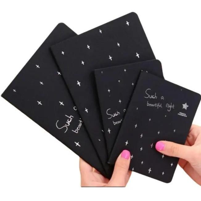 

SherColl - BUKU HITAM Black Paper / Buku Kertas Hitam Polos / Black Scrap Book Notes Notebook Hitam