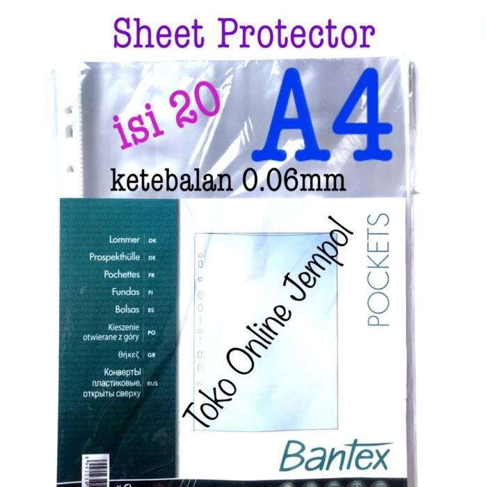 

A4 isi 20 Sheet Protector Bantex Plastik Pelindung File dok ATK1251BX