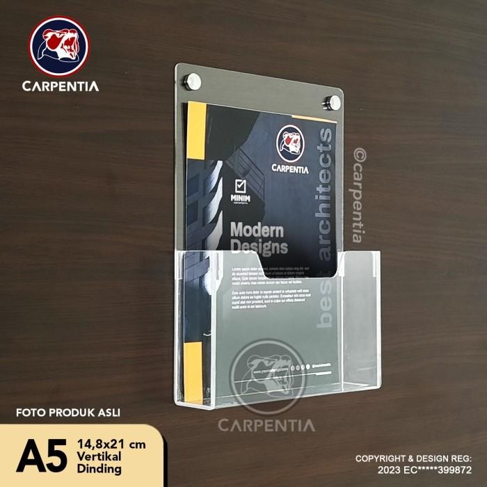 

Carpentia Tempat Brosur Dinding Akrilik / Acrylic Holder Gantung - A5 V - Tipe D