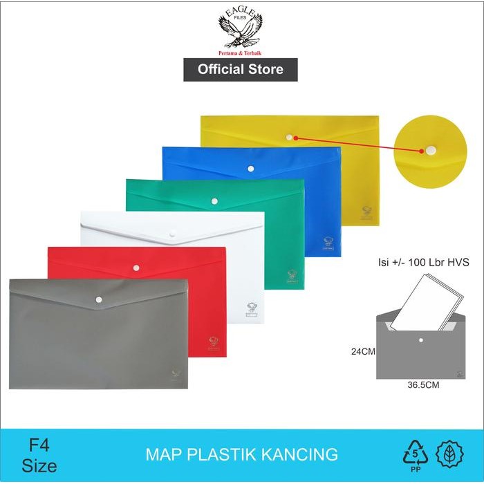 

EAGLE Map Plastik Kancing Opaque F4 (Folio) / Map Plastik / Map / Map File/ File Folder / Smart