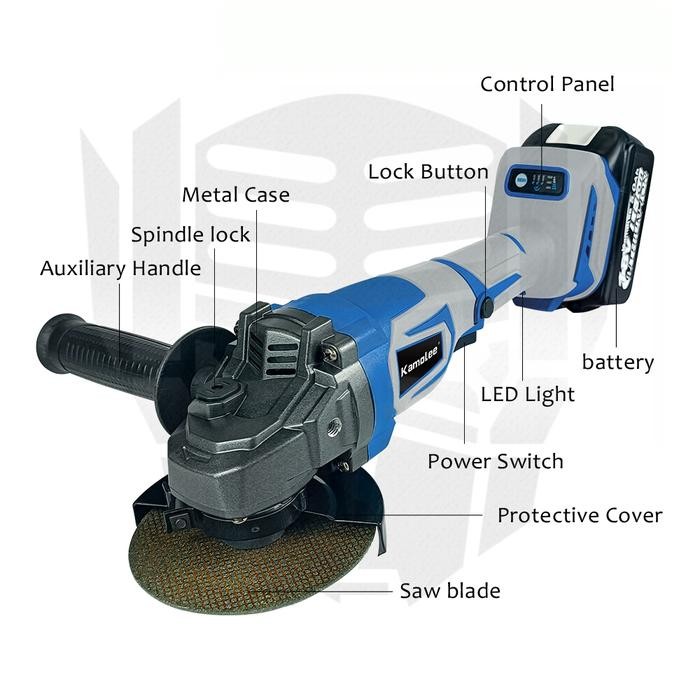 Mesin Gerinda Baterai Brushless Kamolee - Cordles Angle Grinder - Gerinda Baterai Brushles 18V