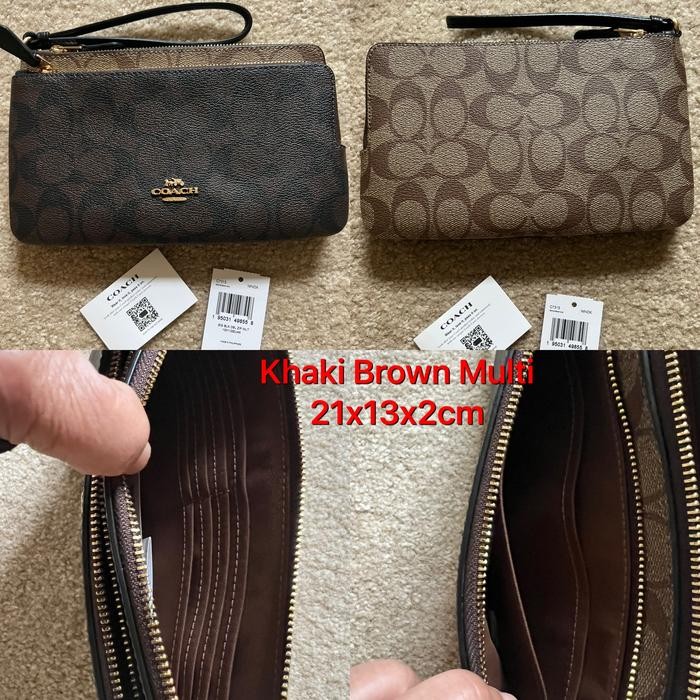 Grosir Nwt Authentic Coach Double Zip Large Wristlet