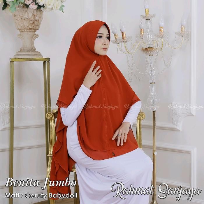 pita KHIMAR 2 LAYER OVAL JUMBO / HIJAB 2 LAYER OVAL JUMBO RAHMAT SANJAYA Muslim Instan Panjang