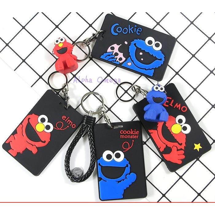 

Baru Tempat Kartu Unik Gantungan Kunci Sesame Street Imut ID Card Holder