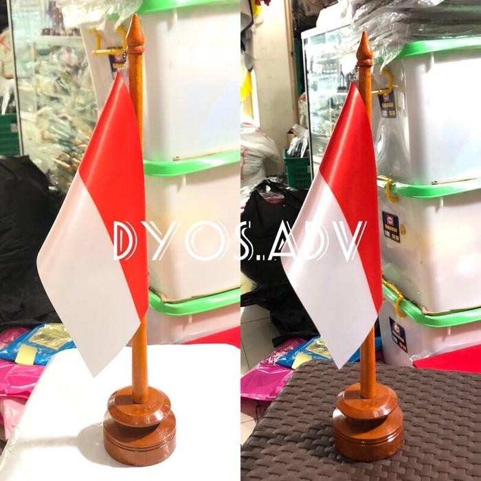 

Baru Tiang Bendera Meja Kayu + Bendera Merah Putih Vandel Desk