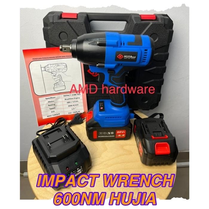 Hujia Pro-2421 88Vf 500Nm Cordless Impact Wrench Driver Sock Brushless
