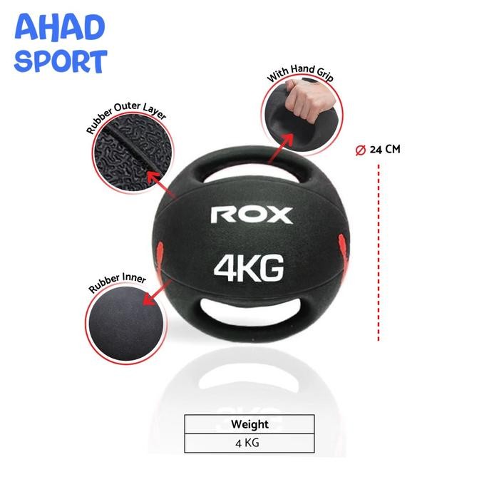 

Medicine Ball With Handle 4 kg Bola Latihan 4Kg ROX