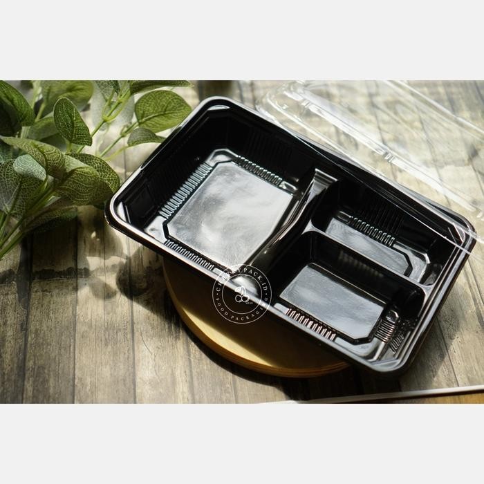 Terbaru Grosir Tray Mika Bento Sekat 3 Kotak Nasi Makan Isi 300 Set
