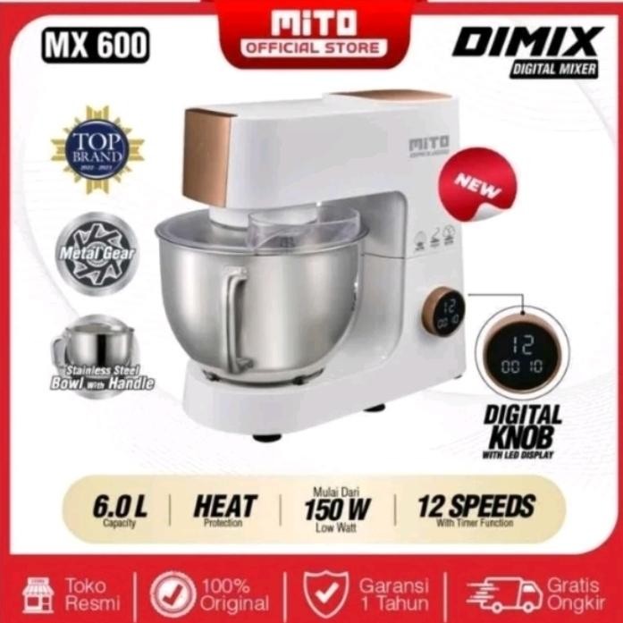 MITO MX 600 Stand Mixer Kapasitas 6L Pengadon Kue Mixer MX600