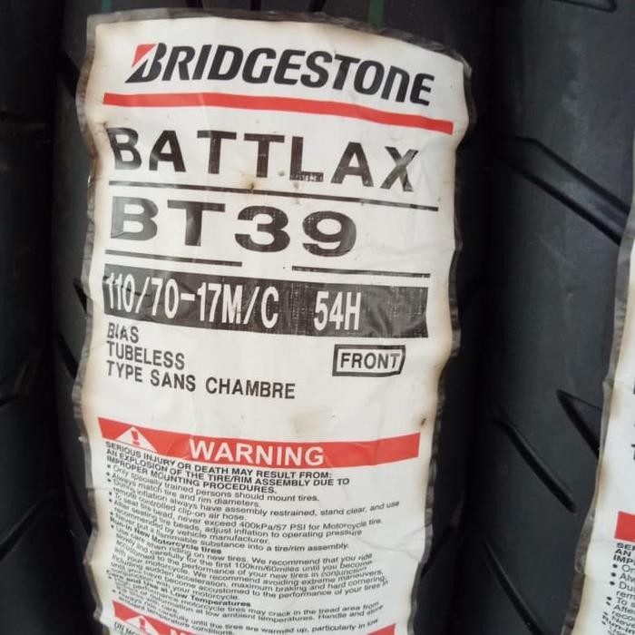 Ban Luar Battlax Bt 39 Ukuran 110/70-17 Battlax Tubeless