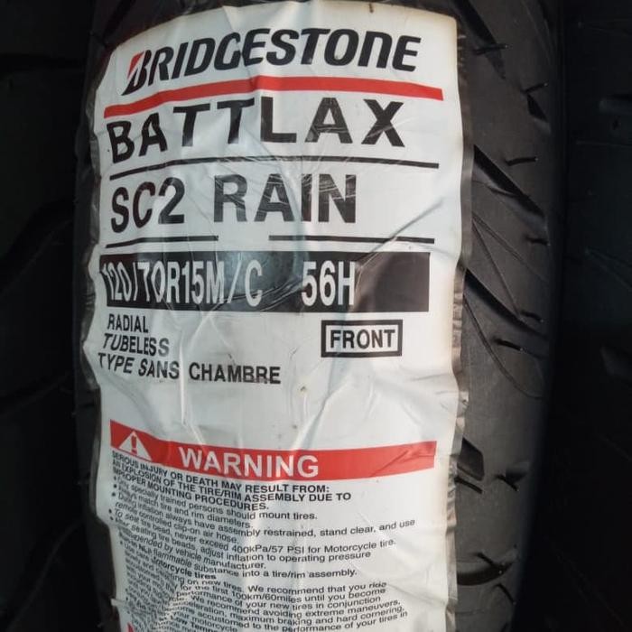 Ban Luar Bridgestone Battlax Sc 2 Rain Ukuran 120/70-15 Battlax Tubeless