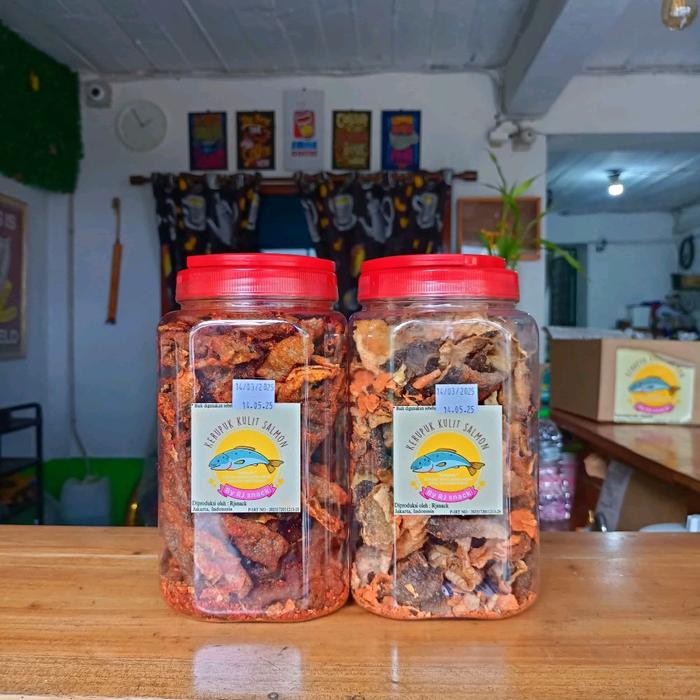 

Paket Mix Kerupuk Kulit Ikan Salmon Varian Rasa Spicy Dan Balado Kemasan Toples Jumbo 220Gr Best