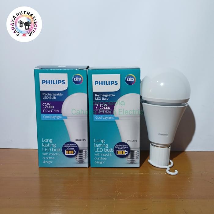 Philips rechargeable 7,5W 9W / lampu emergency philips - PUTIH