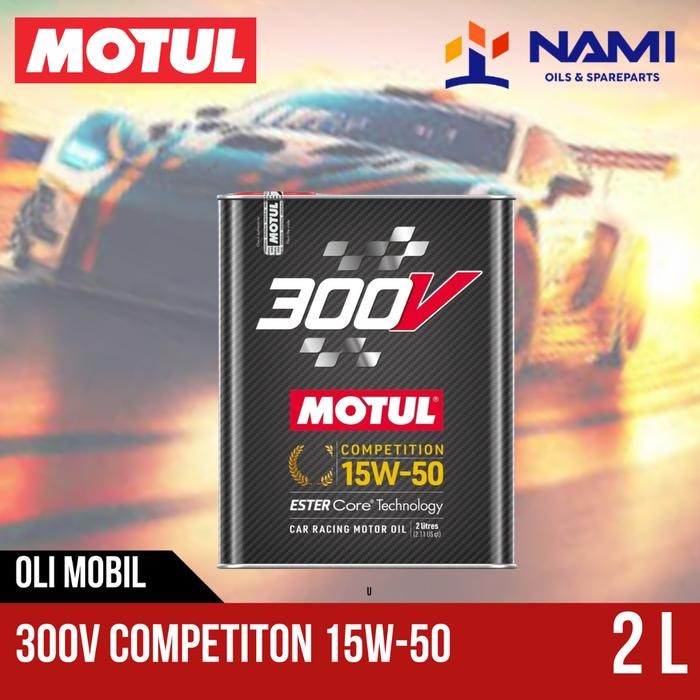 *MOTUL 300V COMPETITION 15W50 (2L)* Oli Mesin Mobil Bensin dan Diesel Balap atau Harian - Original