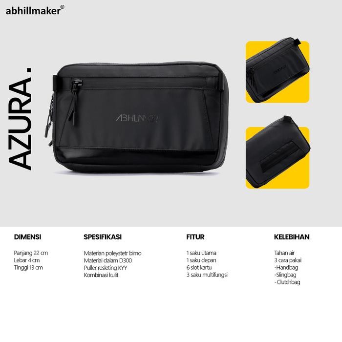 Abhillmaker Azura Handbag Pria Tas Tangan Sling Bag Kulit Bimo Polyester Waterproof Zipper
