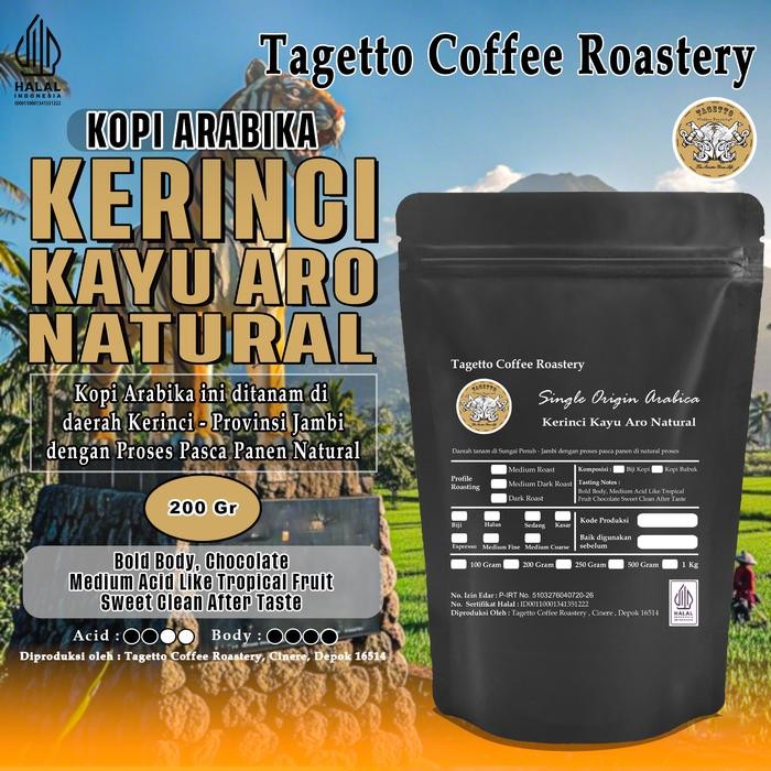 

Nespresso Coffee - Biji Kopi Arabika Kerinci Natural 200Gr - Natural Process Arabica Bean Ground