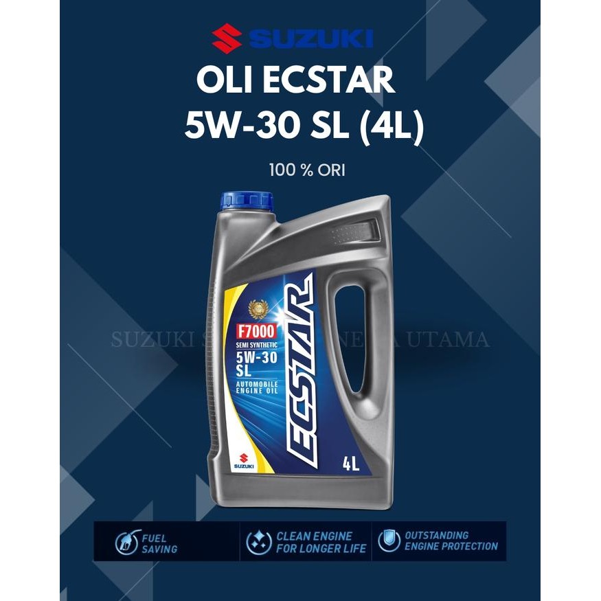 Suzuki Ecstar Genuine Oil SGO 5W- 30SL SEMI SYNTHETIC - Oli Mesin Mobil Bensin 4 Liter