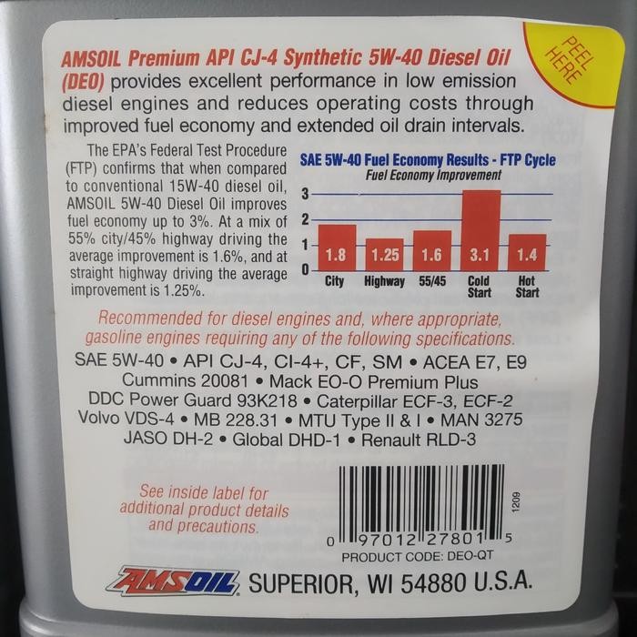 oli diesel AMSoil 5w40 full synthetic