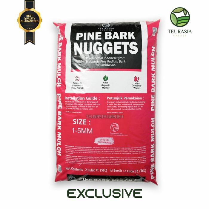 Pine Bark Premium (56L) Bag - Media Tanam Kulit Pinus - Pine Bark Nuggets