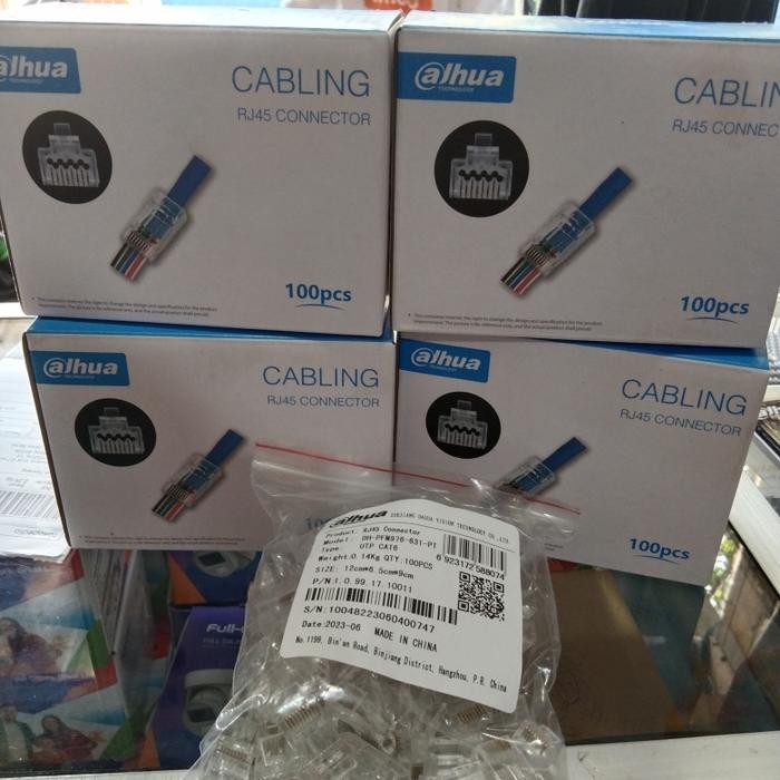 Konektor Lan Pin Rj 45 Cat.6 DahuaKonektor Pin Cat.6 Dahua Isi 100Pcs Terlaris