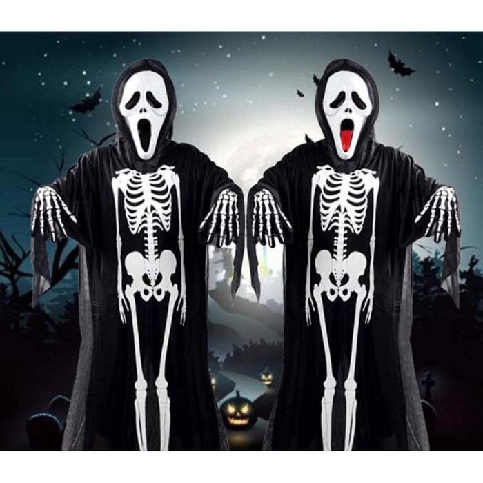 Kostum halloween scream/pesta kostum tengkorak skull/ghost anak desa *