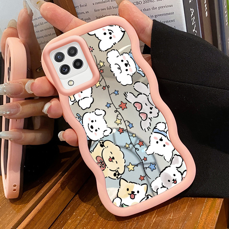 Casing Untuk Samsung A22 M22 M32 Case Casing Anjing yang lucu pola Kasing HP Silikon Softcase Macaro