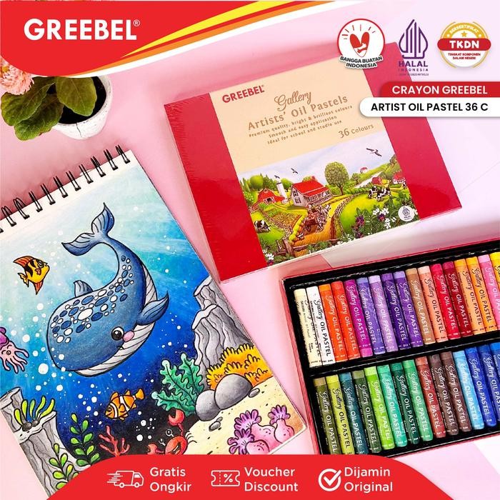 

GREEBEL Crayon Krayon ARTIST OIL PASTEL (AOP 36 Warna) / Krayon Oil Pastel / Crayon Sekolah Mewarnai