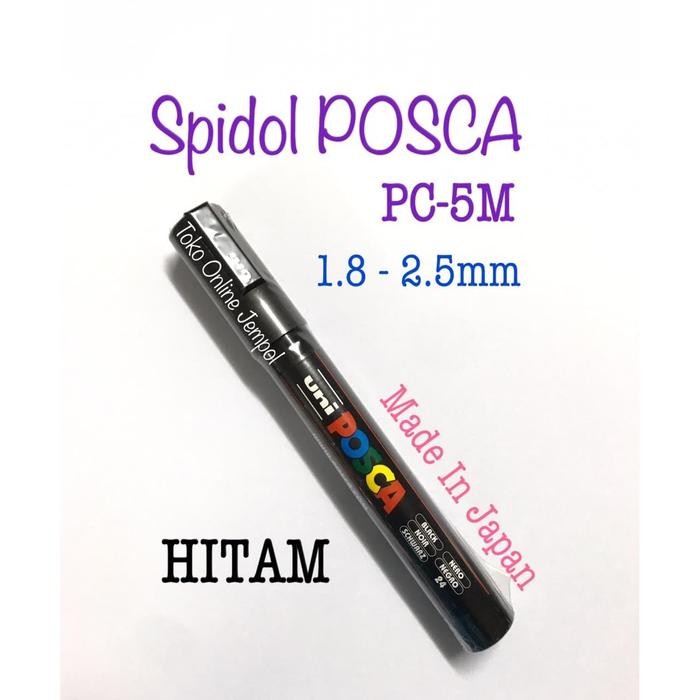 

HITAM Spidol POSCA Marker 1.8-2.5mm PC-5M Pen UNI kaca glass ATK0920PC
