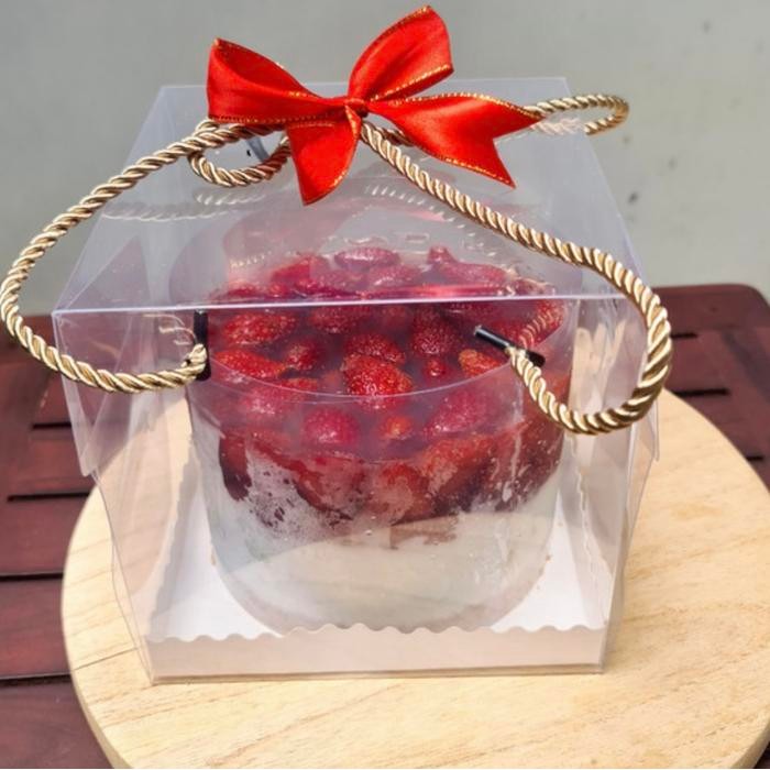 JT Box Mika Kue Handle Tali 22x22 / box hampers lebaran / kotak mika kue