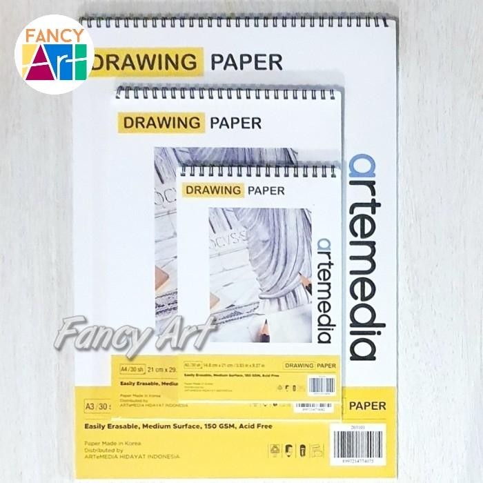 

Artemedia Drawing Paper Sketch Book A3 Wirebound 150Gsm Kertas Gambar