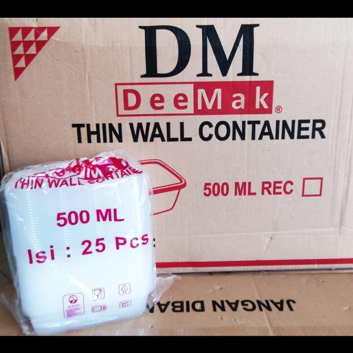 JT Thinwall Box 500ml/Box Kotak Plastik/Plastik Container Box /isi 25 Pcs