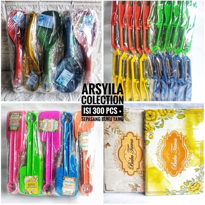 

Terbaru Paket 300 pcs souvenir campur + sepasang buku tamu undangan Buah Plastik Ready