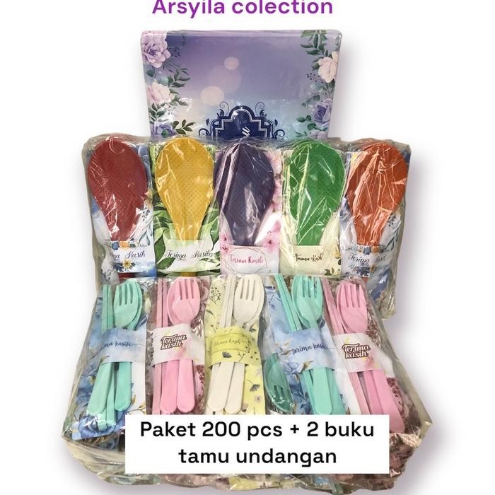 

Terbaru Paket hemat isi 200 pcs + sepasang buku tamu undangan Kertas - -, - Ready