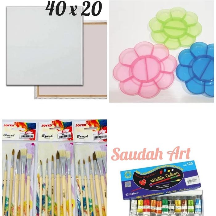 

Paket Kanvas Lukis (Kanvas 40X20.Kuas.Palet.Cat Air)