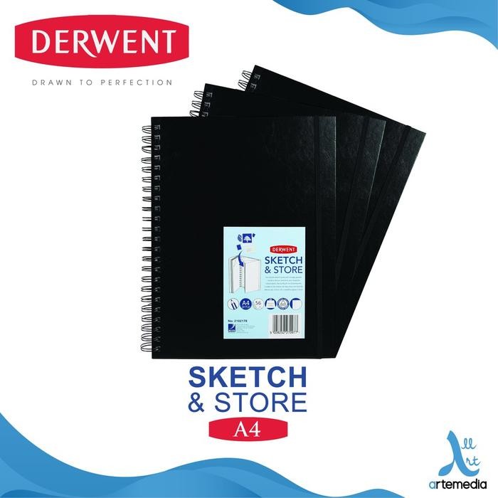 

tersedia derwent sketch & store a4 hardcover wire bound spiral sketchbook - buku sketsa artistik