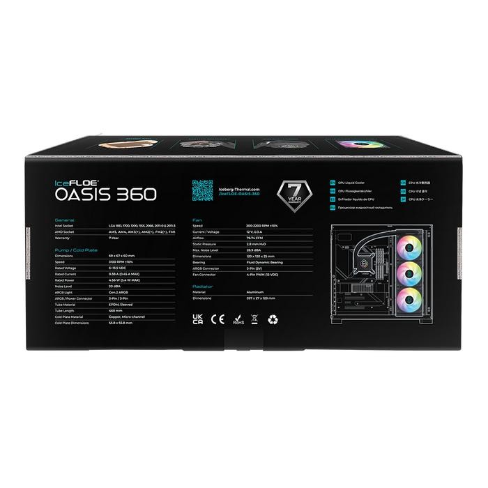 ICEBERG THERMAL ICEFLOE OASIS 360 AIO LIQUID COOLER PC BERGARANSI