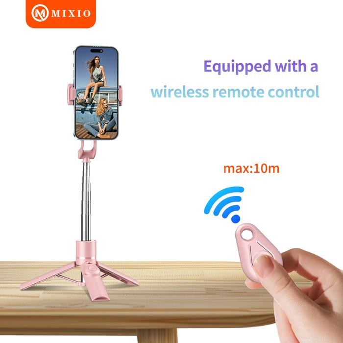 Mixio A33 Macaron 80Cm Tripod Tongsis Bluetooth Mini Selfie Stick