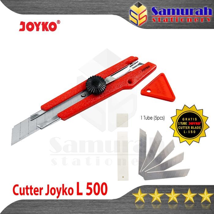 

ID CUTTER BESAR JOYKO L-500 + BONUS ISI CUTTER / PISAU POTONG KERTAS L 500 / CUTTER SAFETY LOCK JK