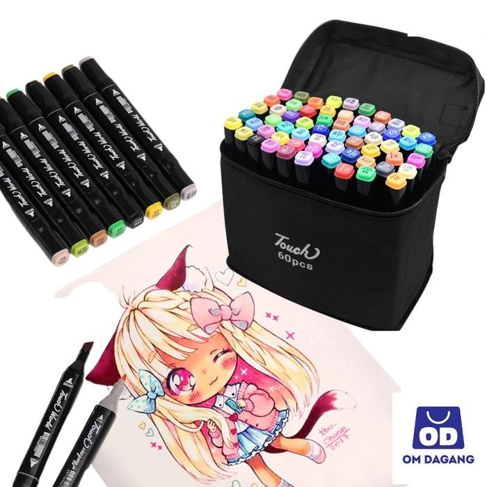 

ID 60 WARNA SPIDOL GAMBAR 2 SISI HIGHLIGHTER MENGGAMBAR ART SET LENGKAP