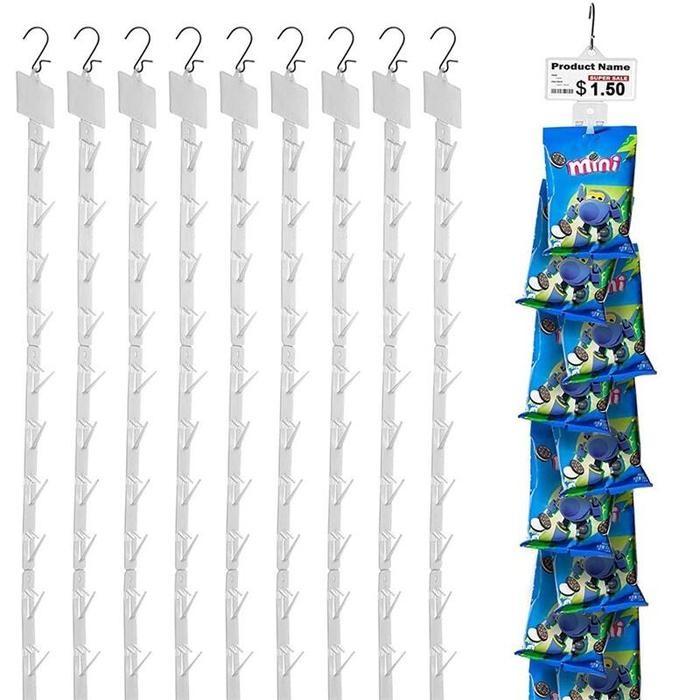 

ID 10PCS CLIP STRIP DISPLAY MAKANAN PRODUK SUPERMARKET SNACK HANGING STRIP PLASTIK
