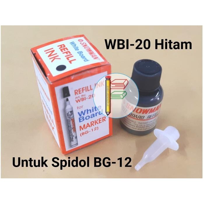 

ID TINTA ISI ULANG SPIDOL WHITE BOARD PAPAN TULIS SNOWMAN WBI-20 HITAM