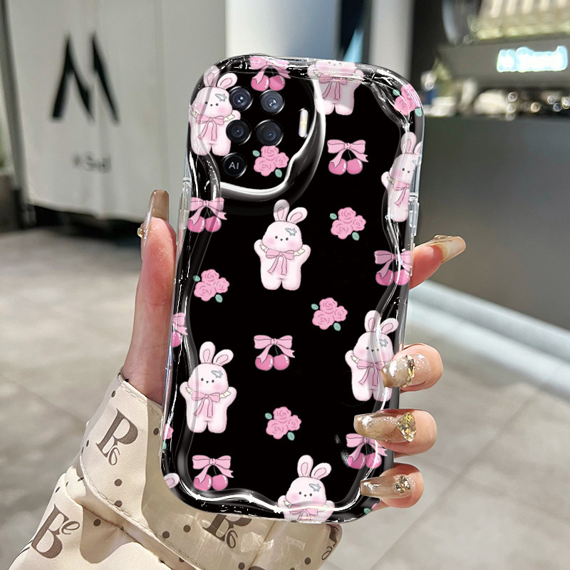 Casing Hp Untuk OPPO A94 F19 Pro Reno 5F Reno 5 Lite Reno5 F Reno5 Lite Case Kelinci bunga Kasing Si