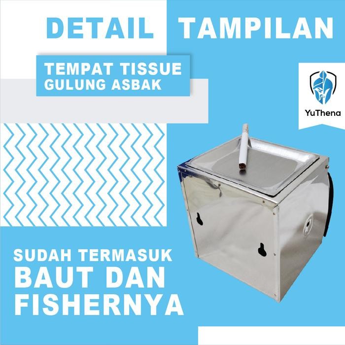 Tempat tisu gulung Asbak stainless 304 Rak tissue stainles Rokok