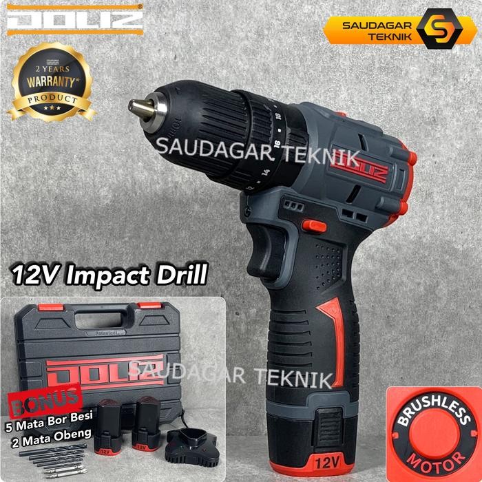 Murah Mesin Bor Cordless Doliz 12V Bd 636 Mesin Bor Baterai Batre 12 V Brushless Motor Screwdriver