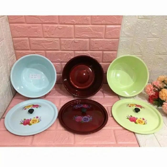 3 pcs baskom tutup enamel