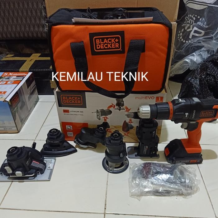 Murah Mesin Bor Cordless 6 Heads Head Multievo Multifungsi 6 Tool Kit Black Decker Multi Evo186