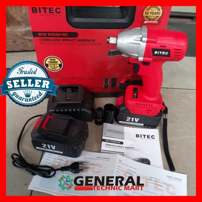 Terbatas Mesin Pembuka Baut Bitec Cordless Impact Wrench Biw R3250-Nc Buka Baut